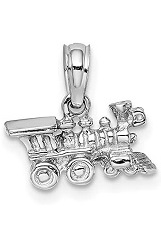 exquisite mini train white gold baby charm
